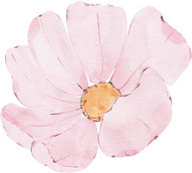 Watercolor pink flower